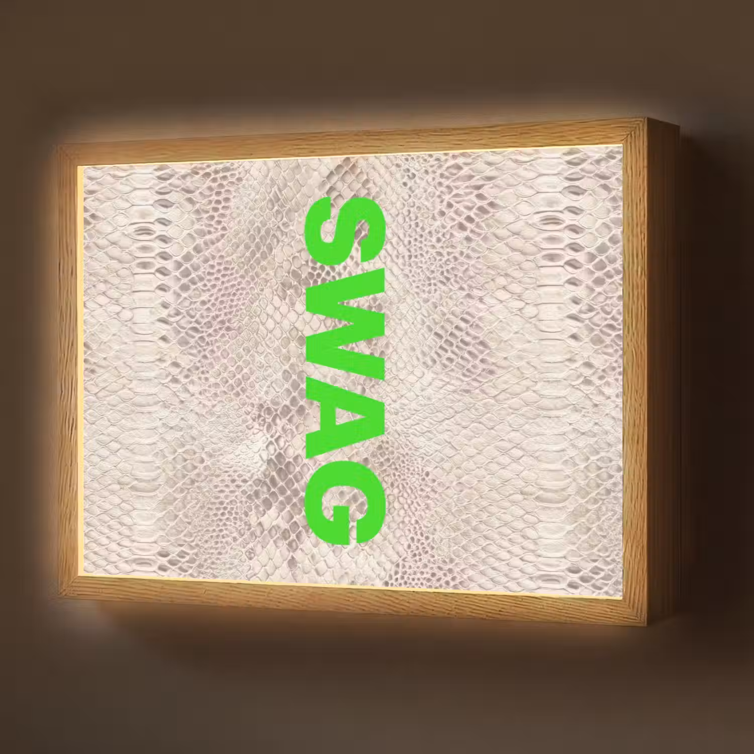 Slangenprint - SWAG - Neon - Groen Light Box met batterij (Wandlamp) middel -z3d_website