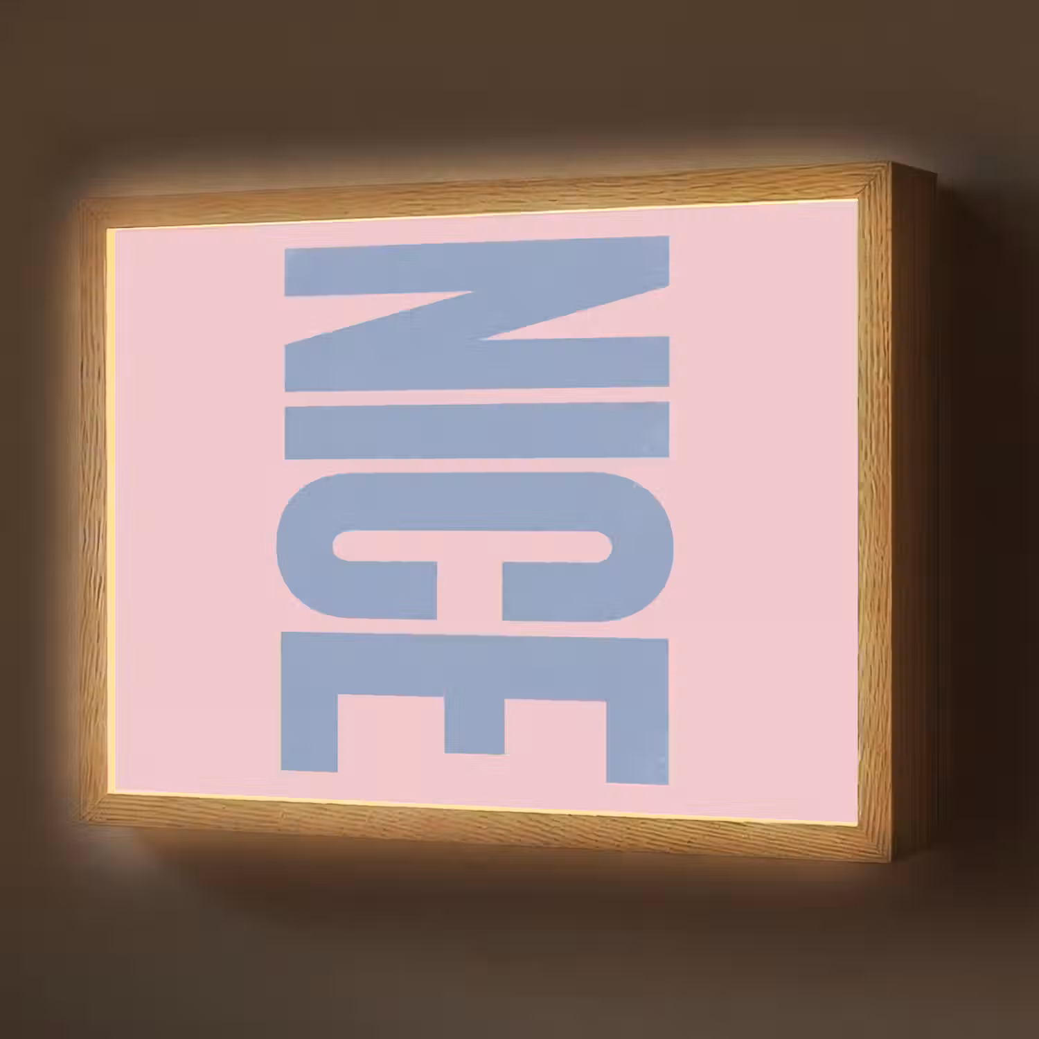 Nice - Paars - Roze Light Box met batterij (Wandlamp) middel -z3d_website