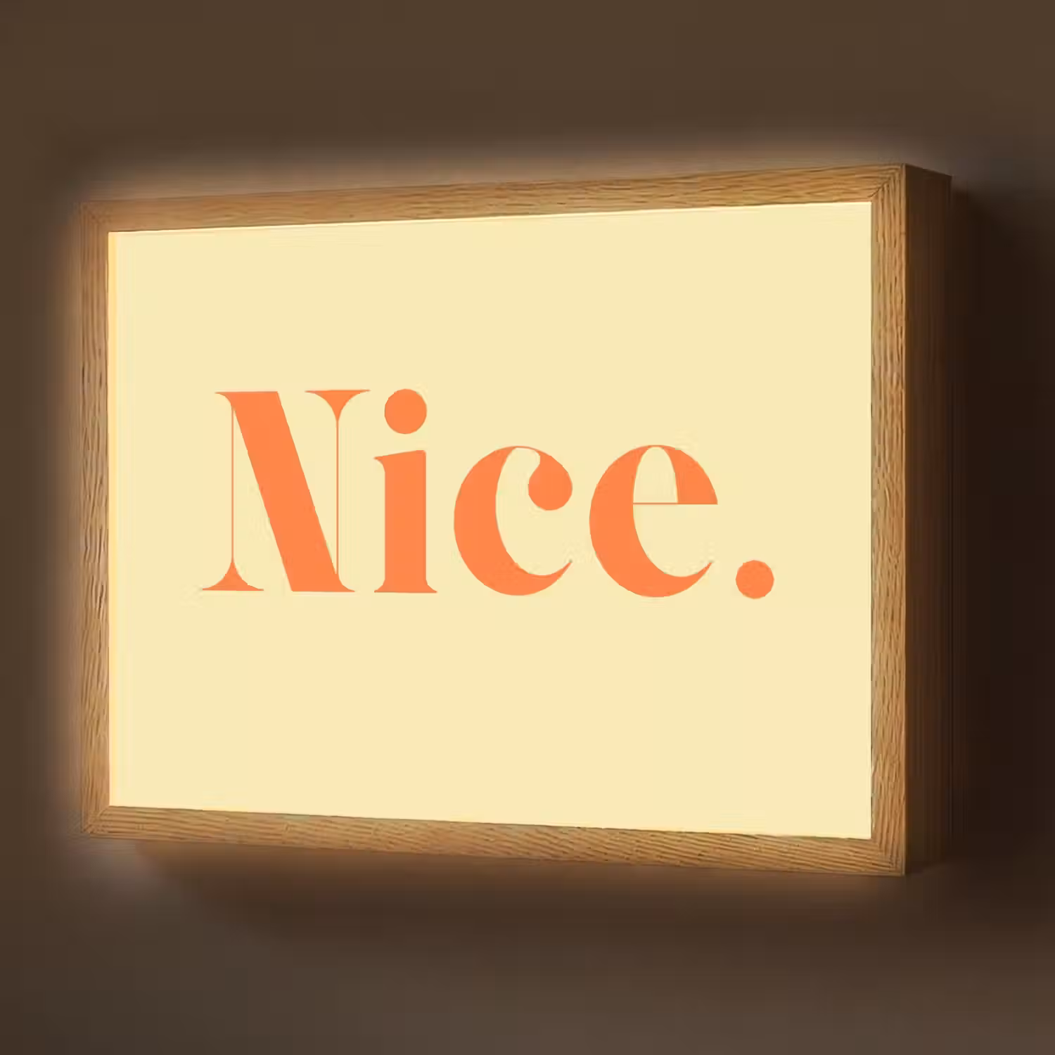 Nice - Oranje - Geel - Minimalistisch Light Box met batterij (Wandlamp) middel -z3d_website