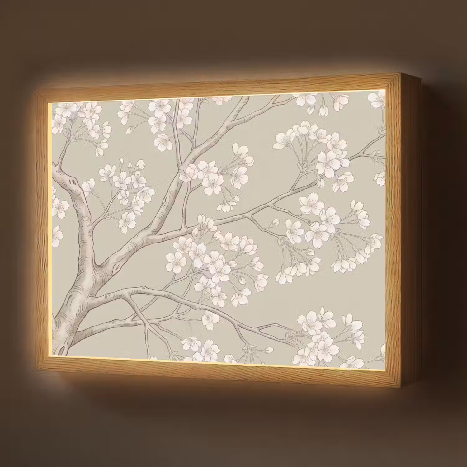 Sereen - Bloesem - Wit Light Box met batterij (Wandlamp) middel -z3d_website