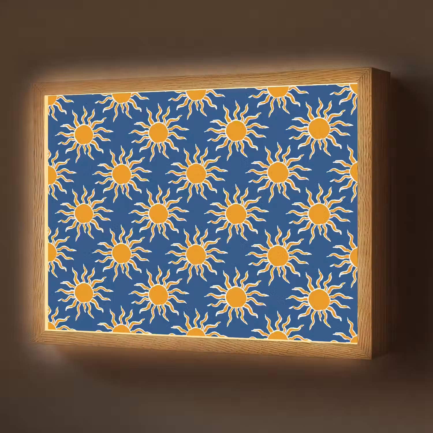 Zon - Patroon - Blauw Light Box met batterij (Wandlamp) middel 907 -z3d_website