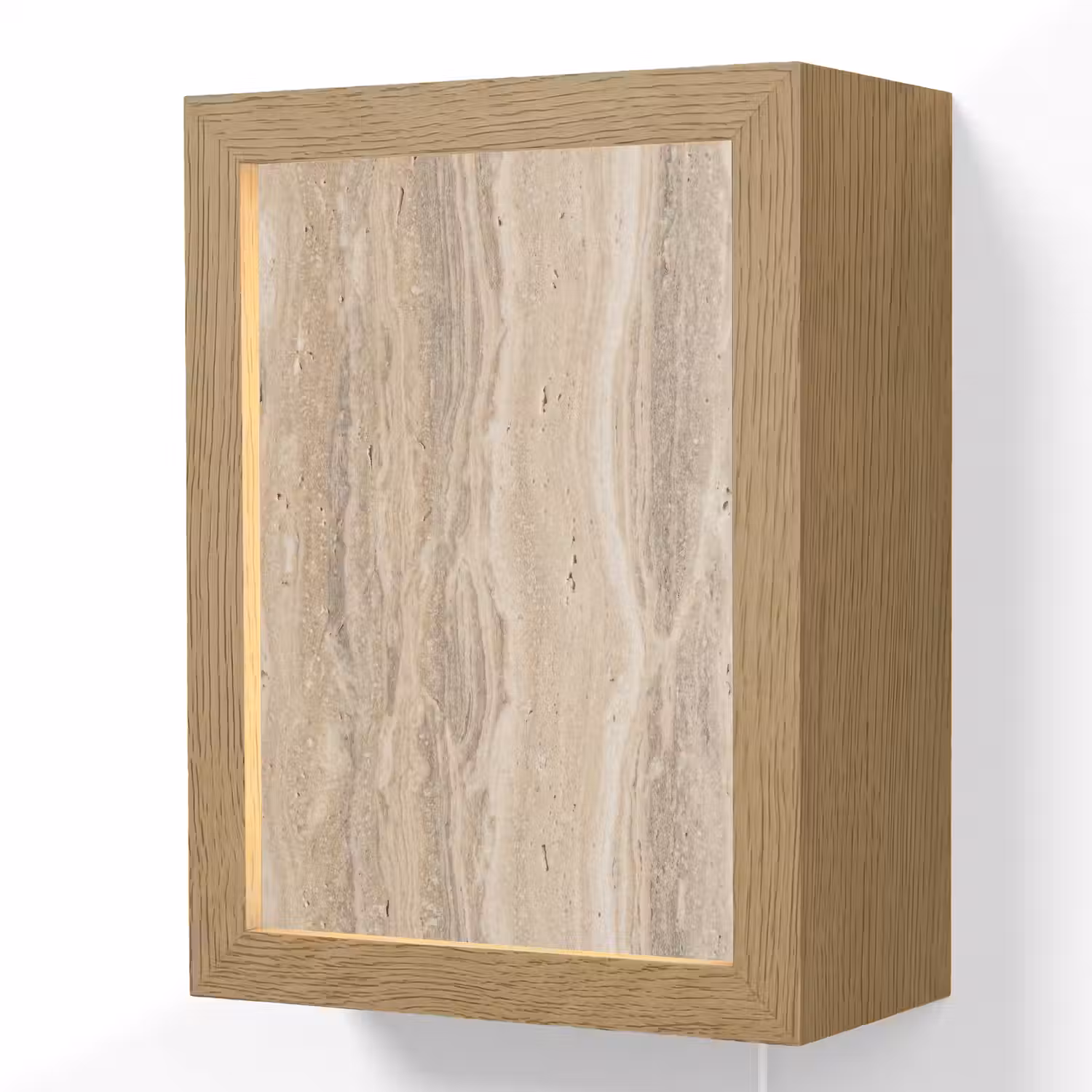 Steen - Patroon - Textuur - Natuurlijk - Beige Light Box met kabel (Wandlamp) klein -3d