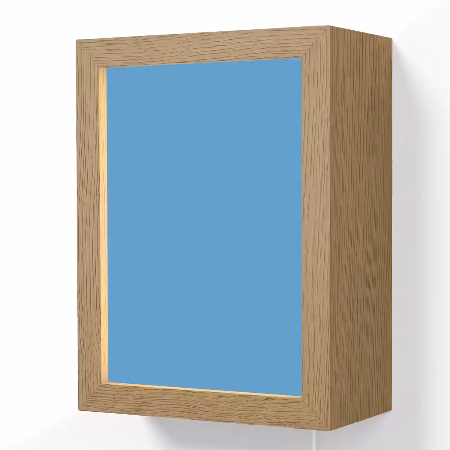 Steel - Blue - Blauw Light Box met kabel (Wandlamp) klein 929 -3d