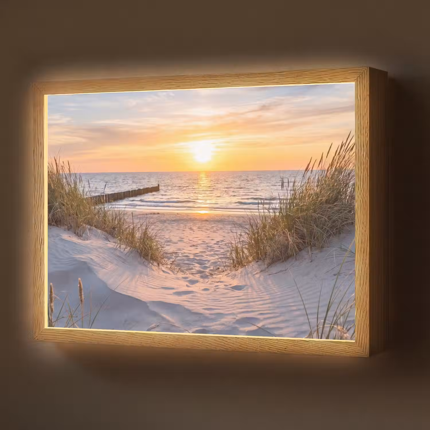 Strand - Zonsondergang - Natuur - Landschap Light Box met batterij (Wandlamp) middel -z3d_website
