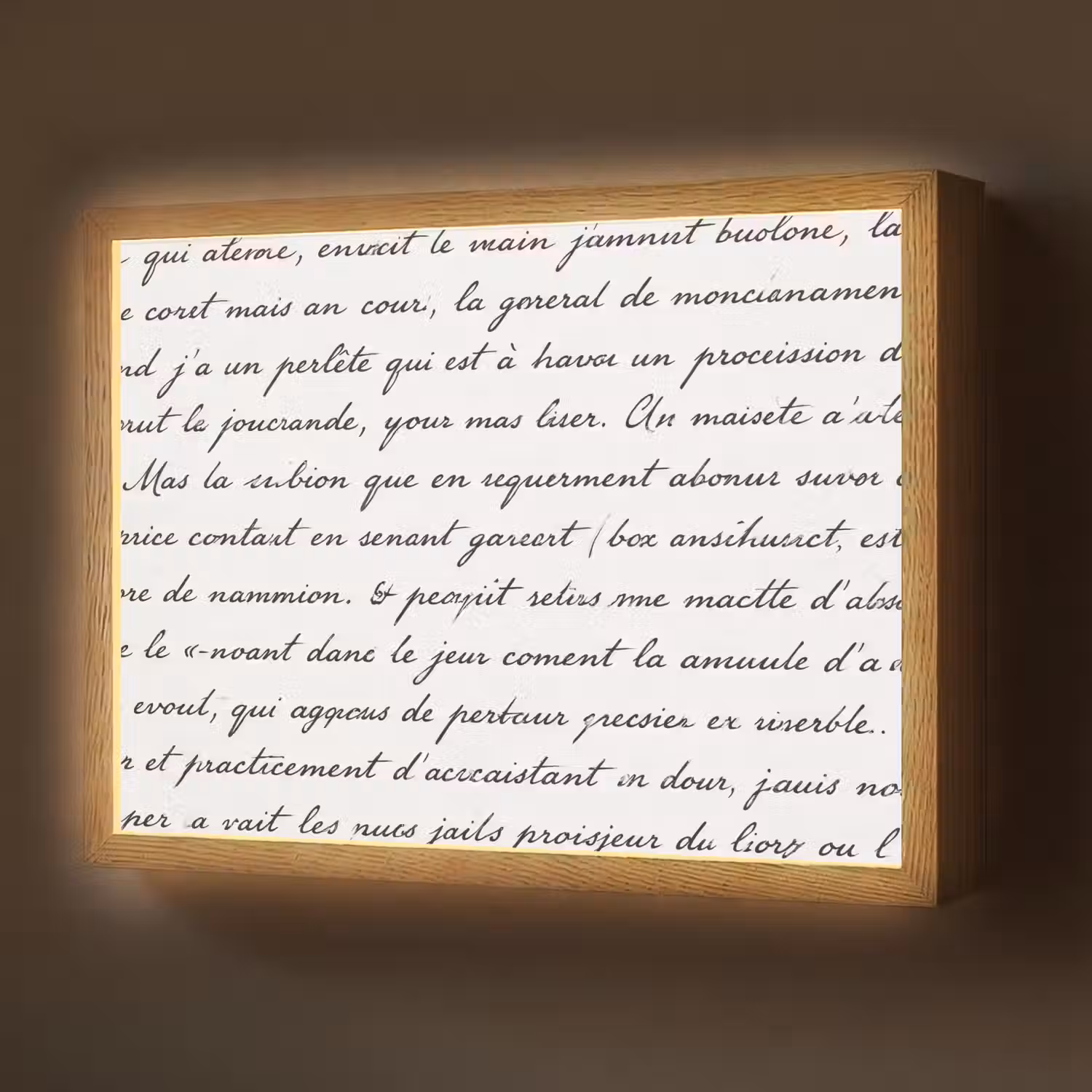 Tekst - Handschrift - Klassiek - ZwartWit Light Box met batterij (Wandlamp) middel -z3d_website