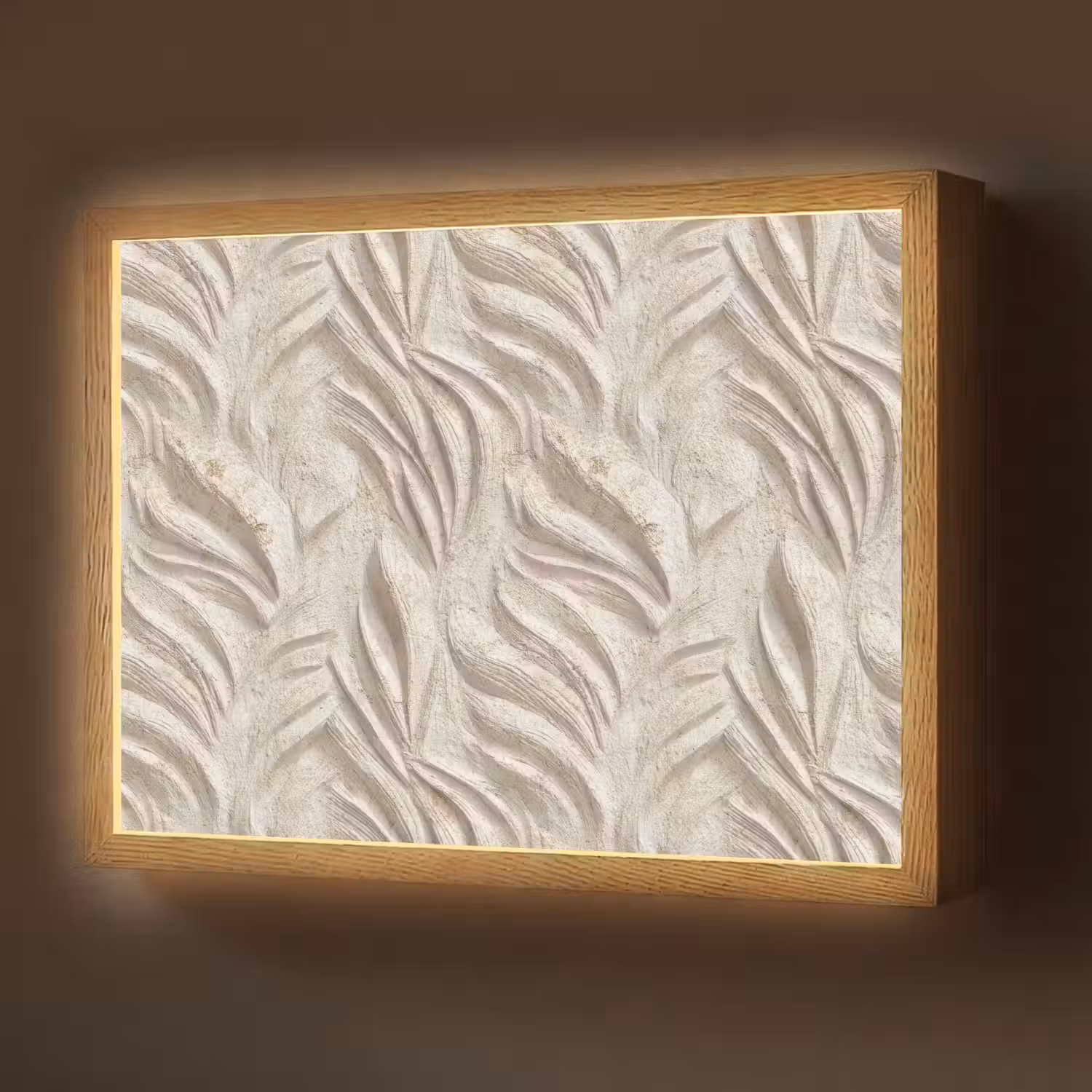 Textuur - Reliëf - Beige Light Box met batterij (Wandlamp) middel 907 -z3d_website