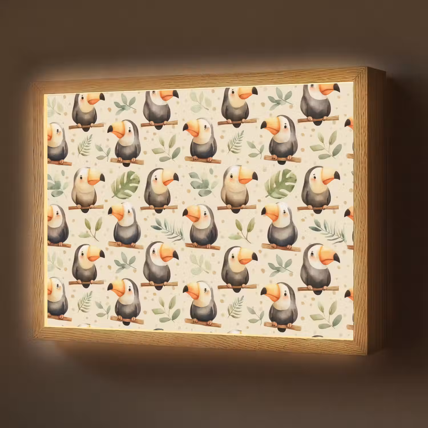 Toekans - Exotisch - Kleurrijk Light Box met batterij (Wandlamp) middel 907 -z3d_website