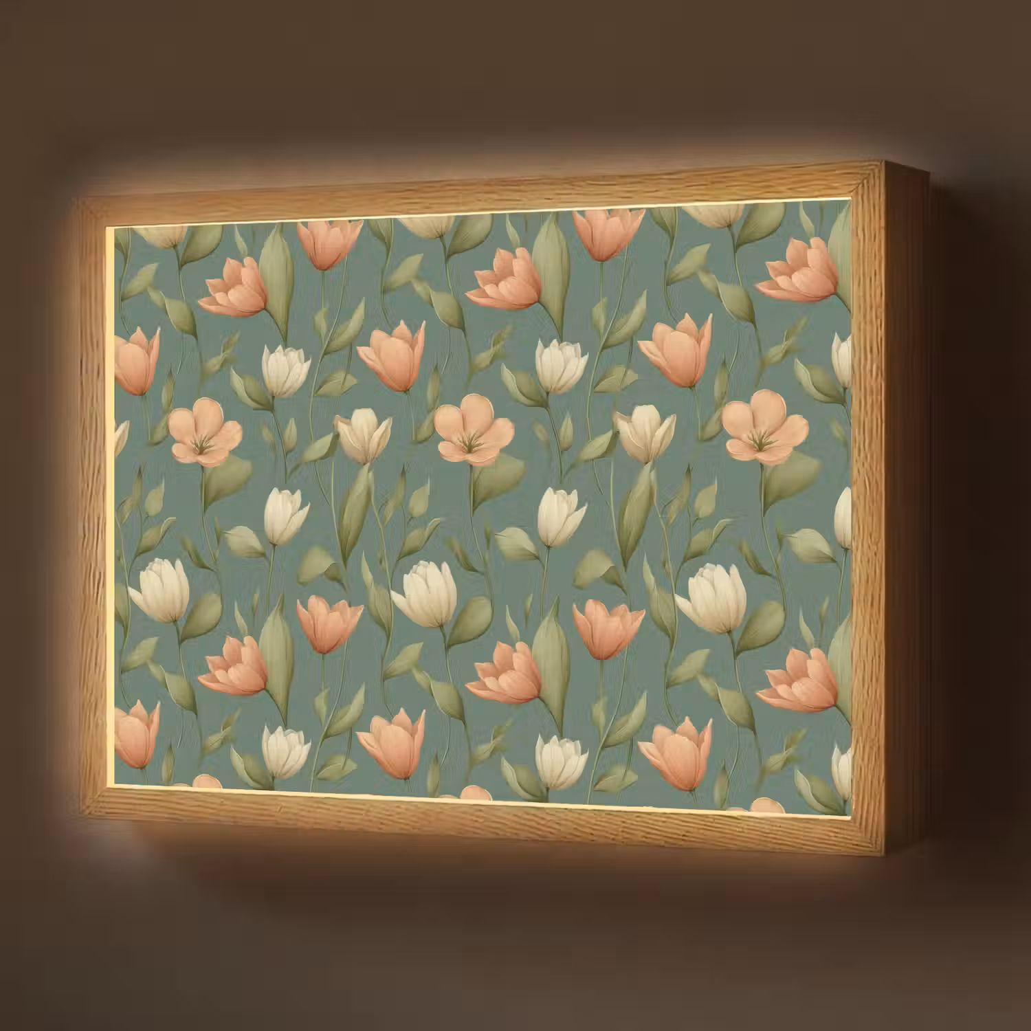 Tulpen - Botanisch - Groen Light Box met batterij (Wandlamp) middel 907 -z3d_website