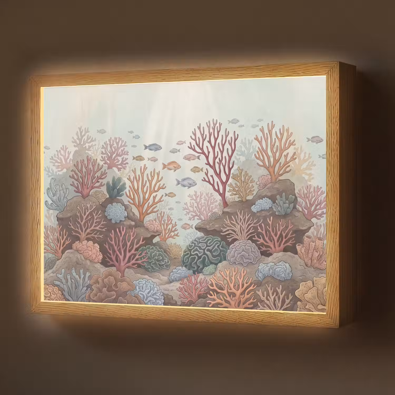 Onderwater - Koraal - Vis - Natuur Light Box met batterij (Wandlamp) middel -z3d_website