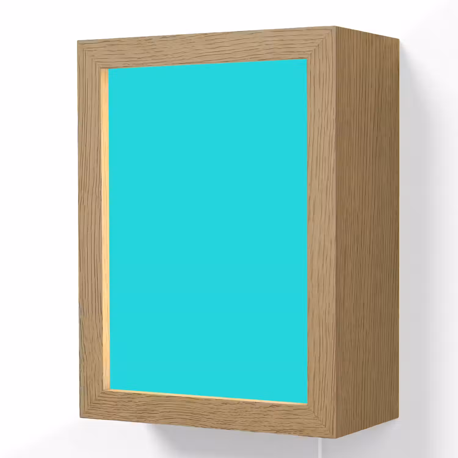 Vivid - Aquamarine - Turkoois Light Box met kabel (Wandlamp) klein 929 -3d