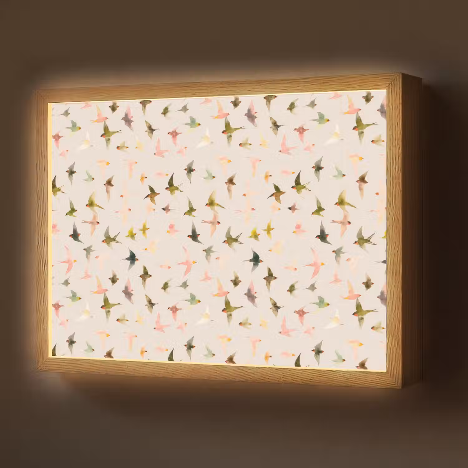 Vogels - Vliegen - Kleurrijk Light Box met batterij (Wandlamp) middel 907 -z3d_website