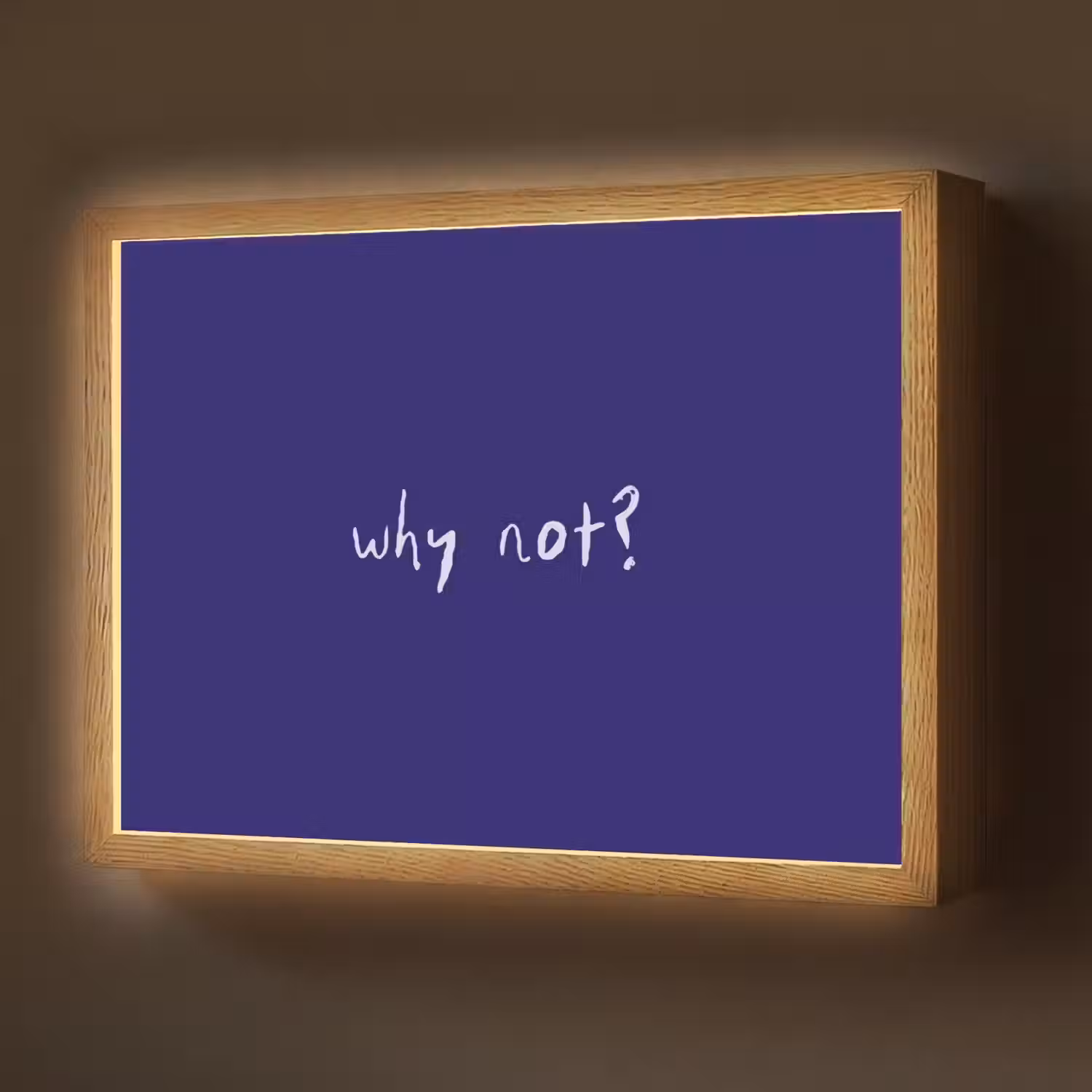 Why not - Blauw - Handgeschreven Light Box met batterij (Wandlamp) middel -z3d_website