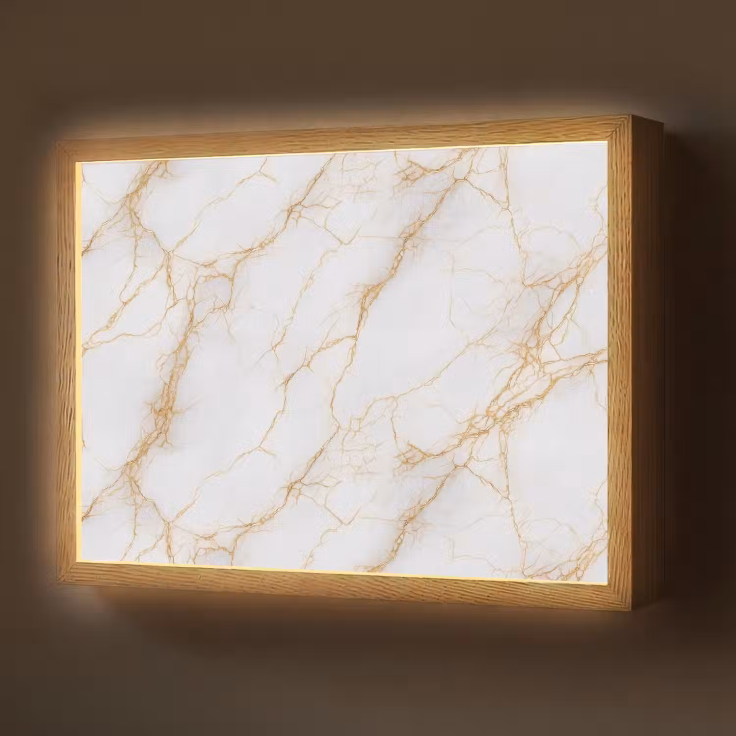 Wit - Goud - Marmer - Aders Light Box met batterij (Wandlamp) middel 907 -z3d_website