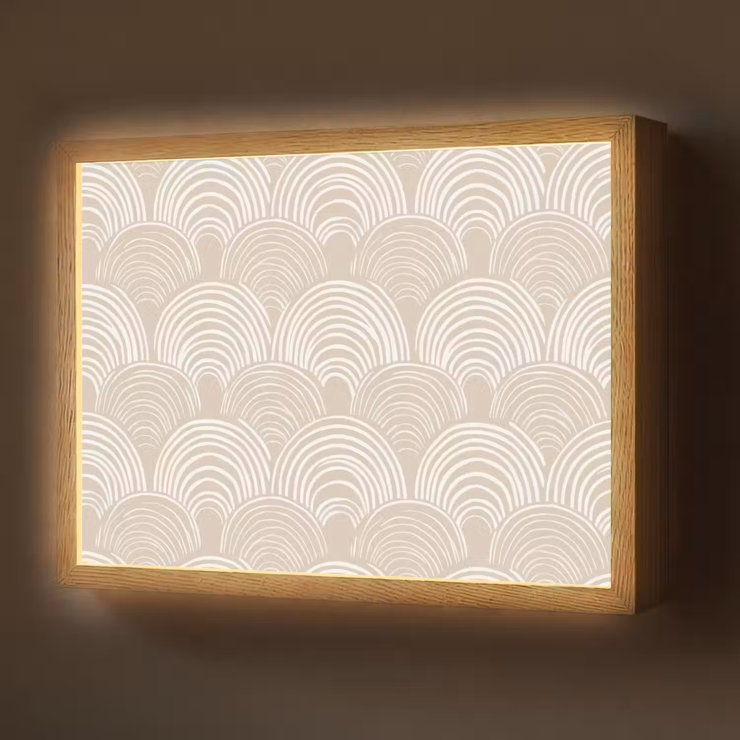Golven - Structuur - Beige Light Box met batterij (Wandlamp) middel 907 -z3d_website