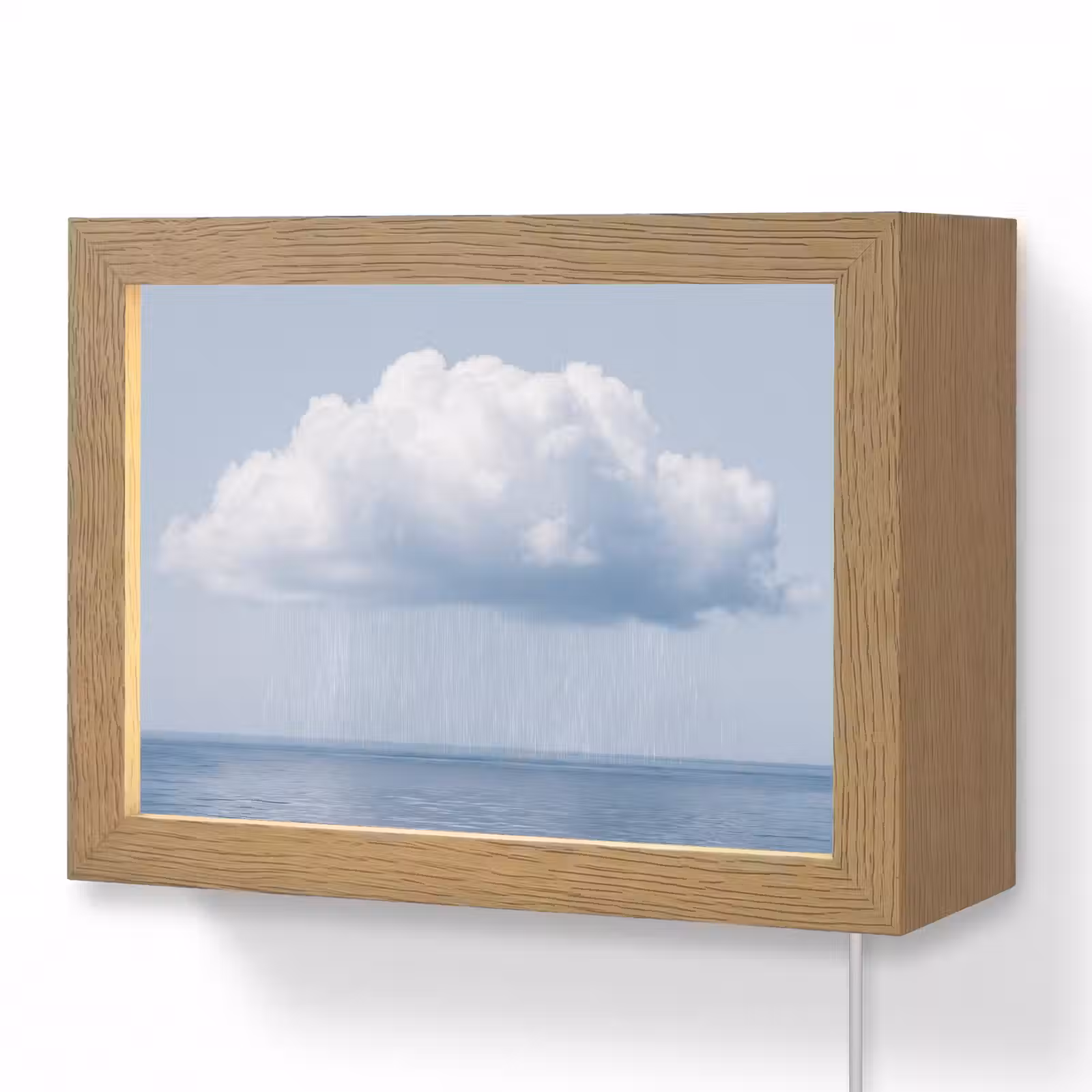 Lightbox - Wandleuchte - Wolke – Regen – Natur - Wolk - Regen - Natuur Light Box met kabel (Wandlamp) klein