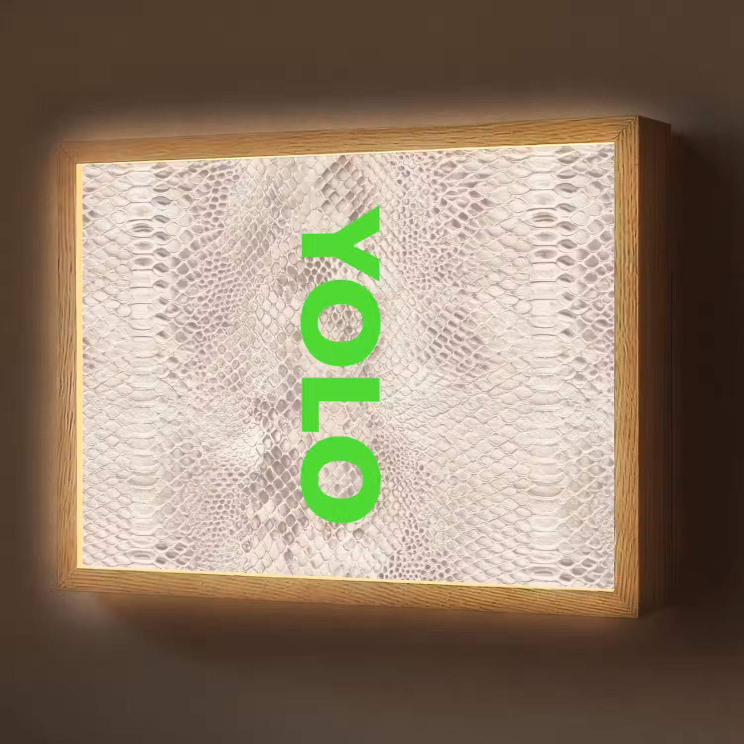 YOLO - Groen - Neon - Slangenprnt Light Box met batterij (Wandlamp) middel -z3d_website