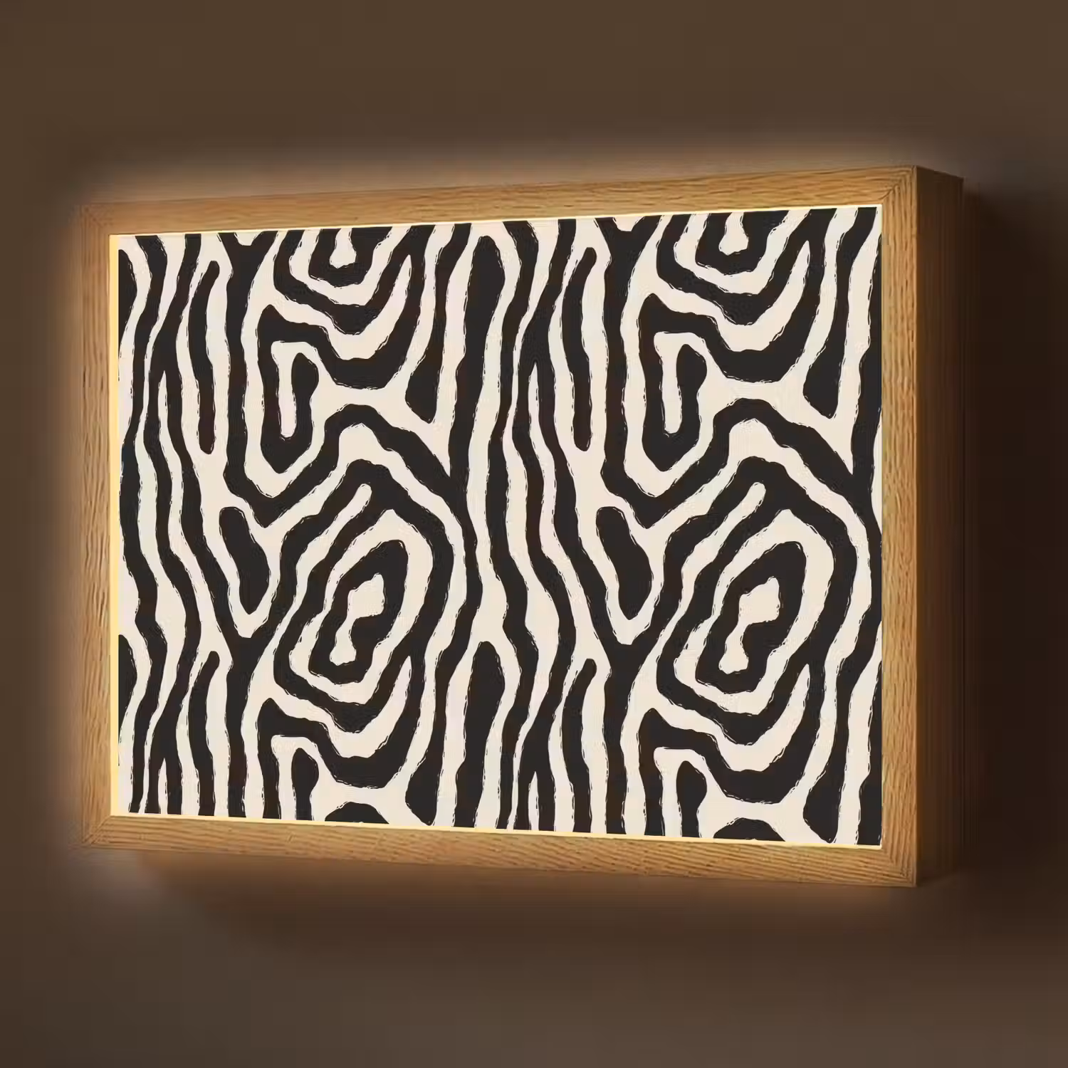 Zebra - Abstract - Zwart Light Box met batterij (Wandlamp) middel 907 -z3d_website