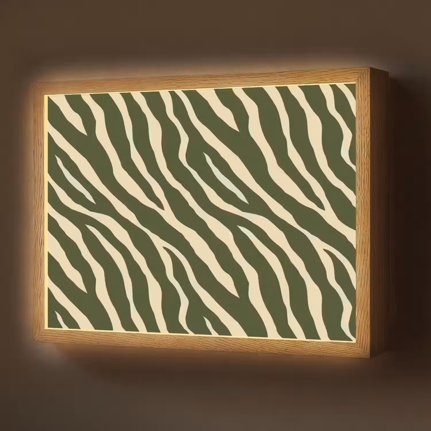 Zebra - Patroon - Groen Light Box met batterij (Wandlamp) middel 907 -z3d_website