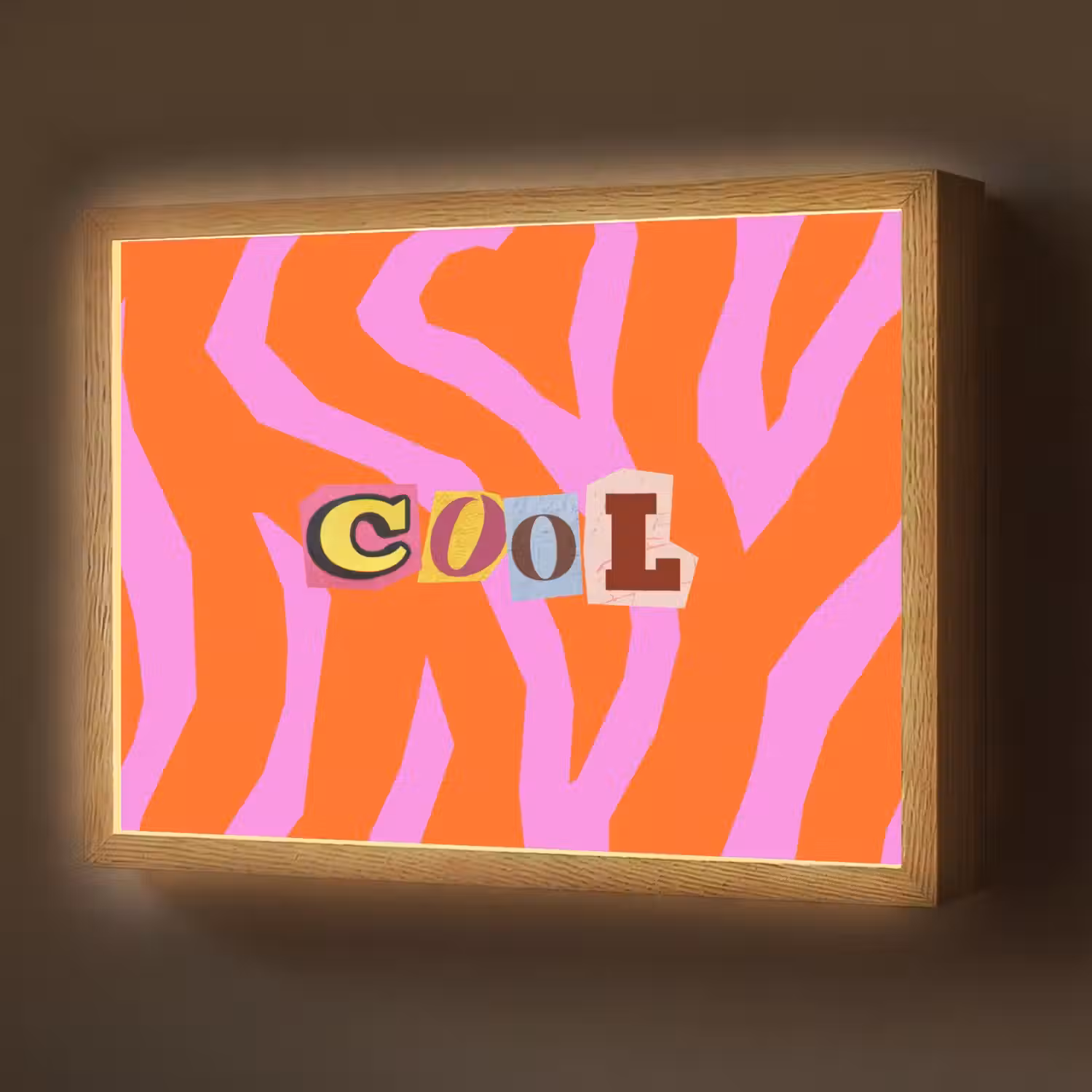 Zebraprint - Grafisch - COOL - Oranje Light Box met batterij (Wandlamp) middel -z3d_website