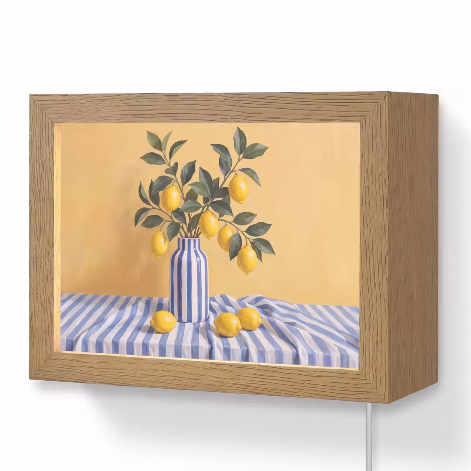 Lightbox - Wandleuchte - Zitrone – Stillleben – Modern - Citroen - Stilleven - Modern Light Box met kabel (Wandlamp) klein