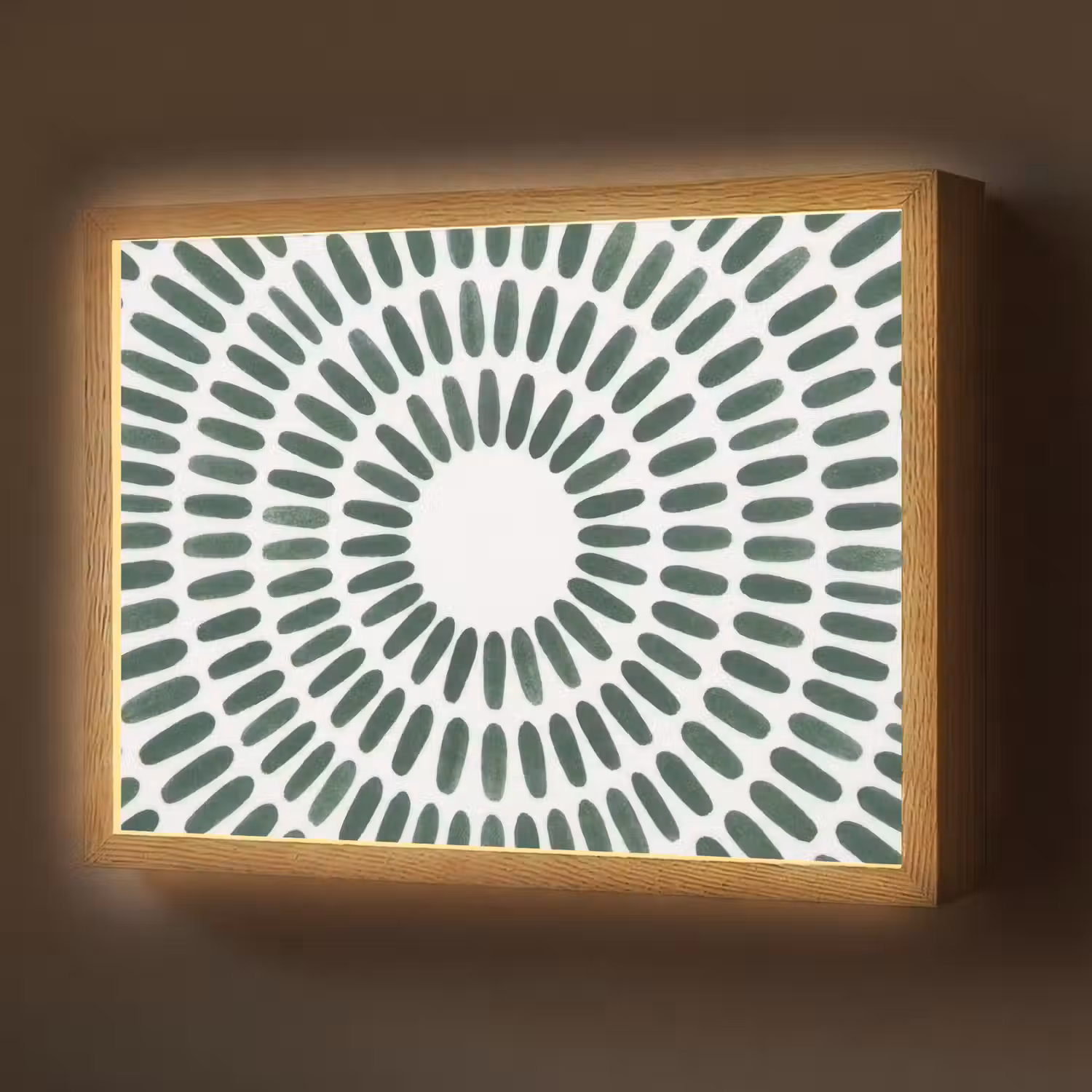 Abstract - Cirkel - Patroon - Modern - Groen Light Box met batterij (Wandlamp) middel -z3d_website