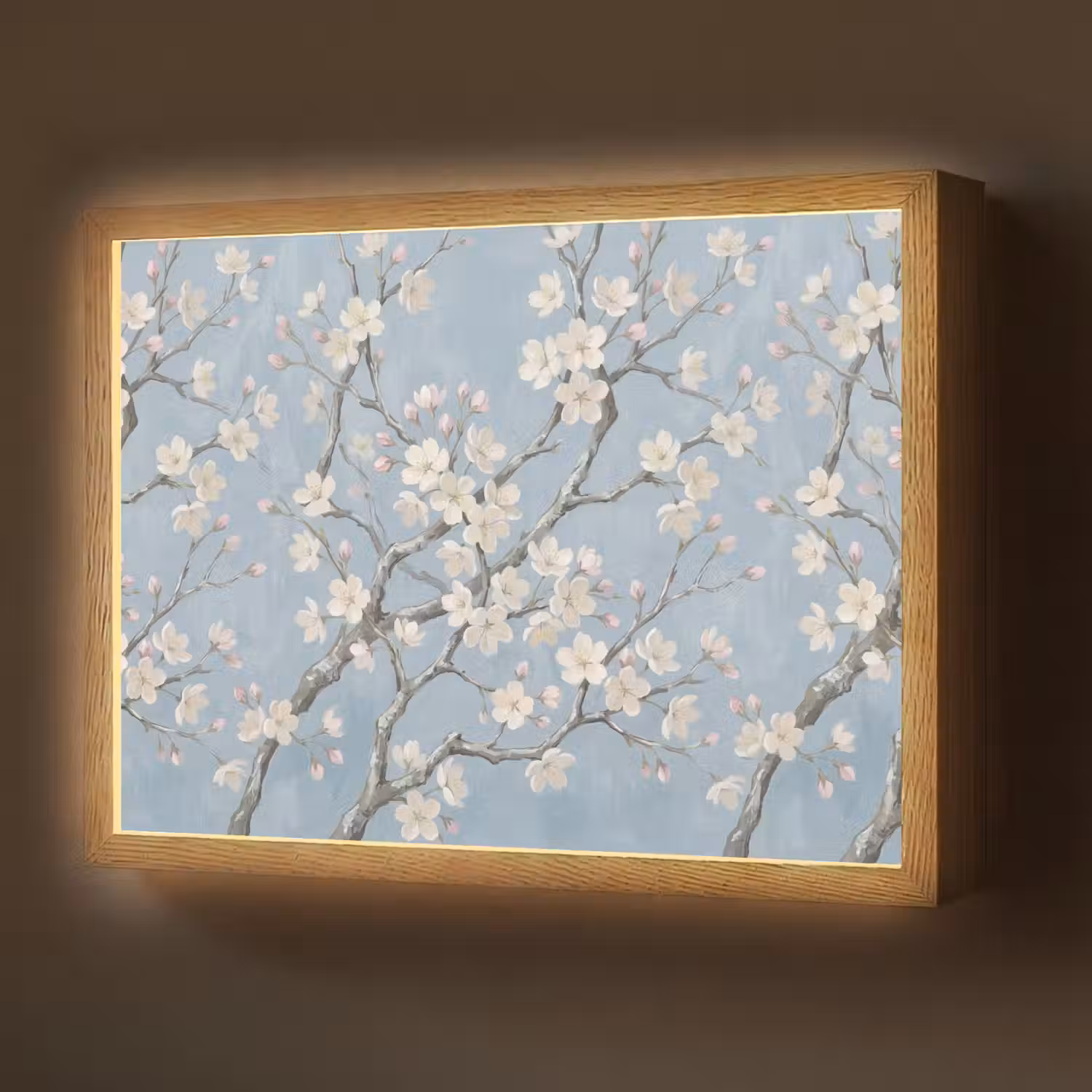 Takken - Kersenbloesem - Blauw Light Box met batterij (Wandlamp) middel -z3d_website