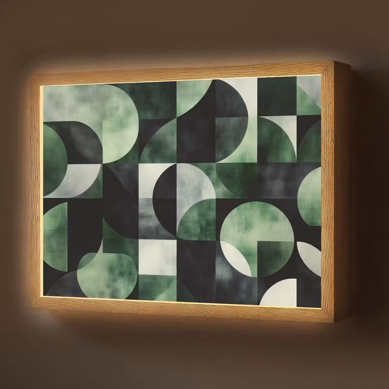 Abstract - Groen - Vormen Light Box met batterij (Wandlamp) middel -z3d_website