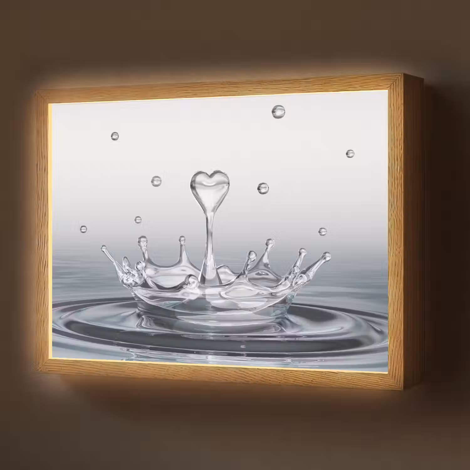 Abstract - Modern - Water - Hart Light Box met batterij (Wandlamp) middel -z3d_website