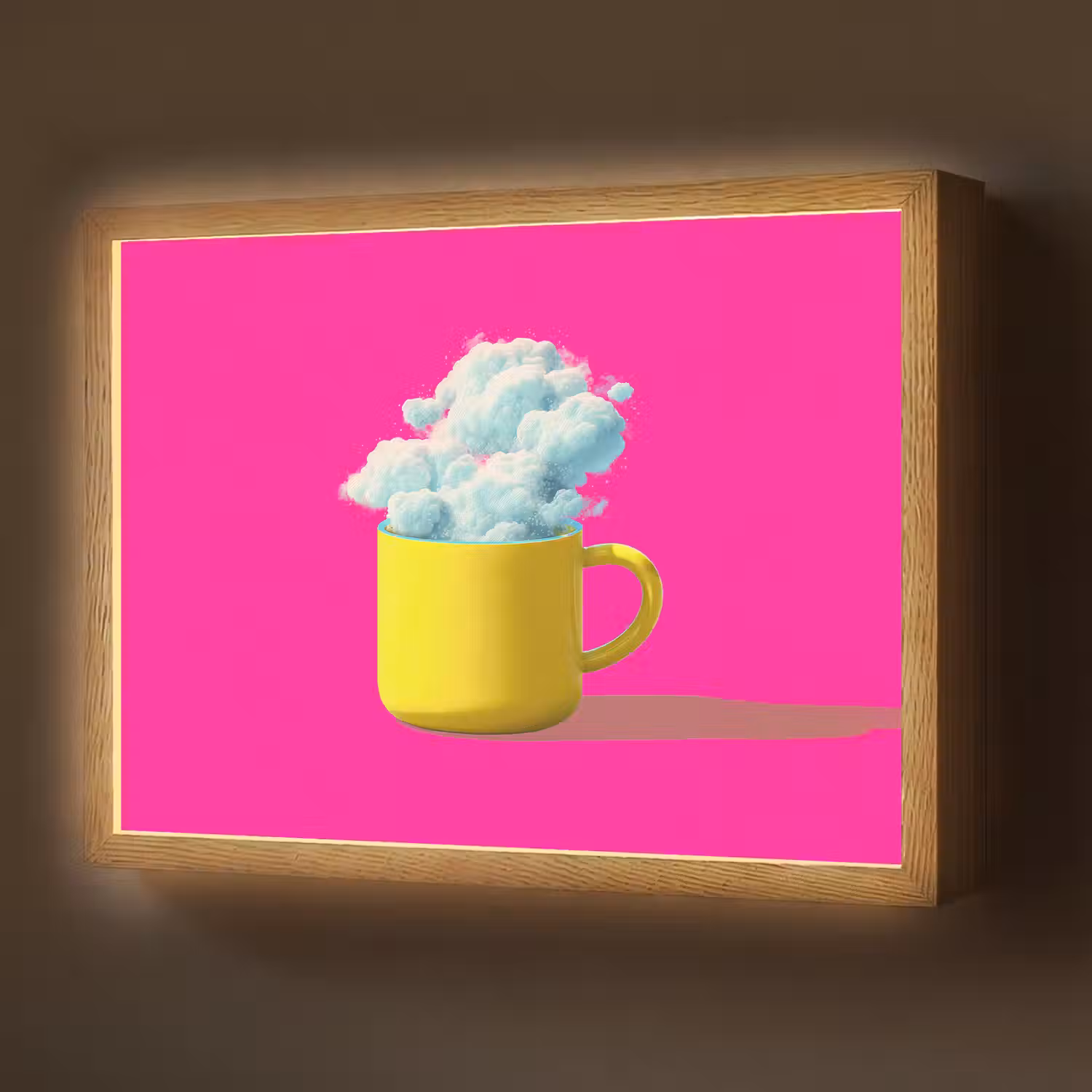 Mok - Wolken - Roze - Minimalitisch Light Box met batterij (Wandlamp) middel -z3d_website