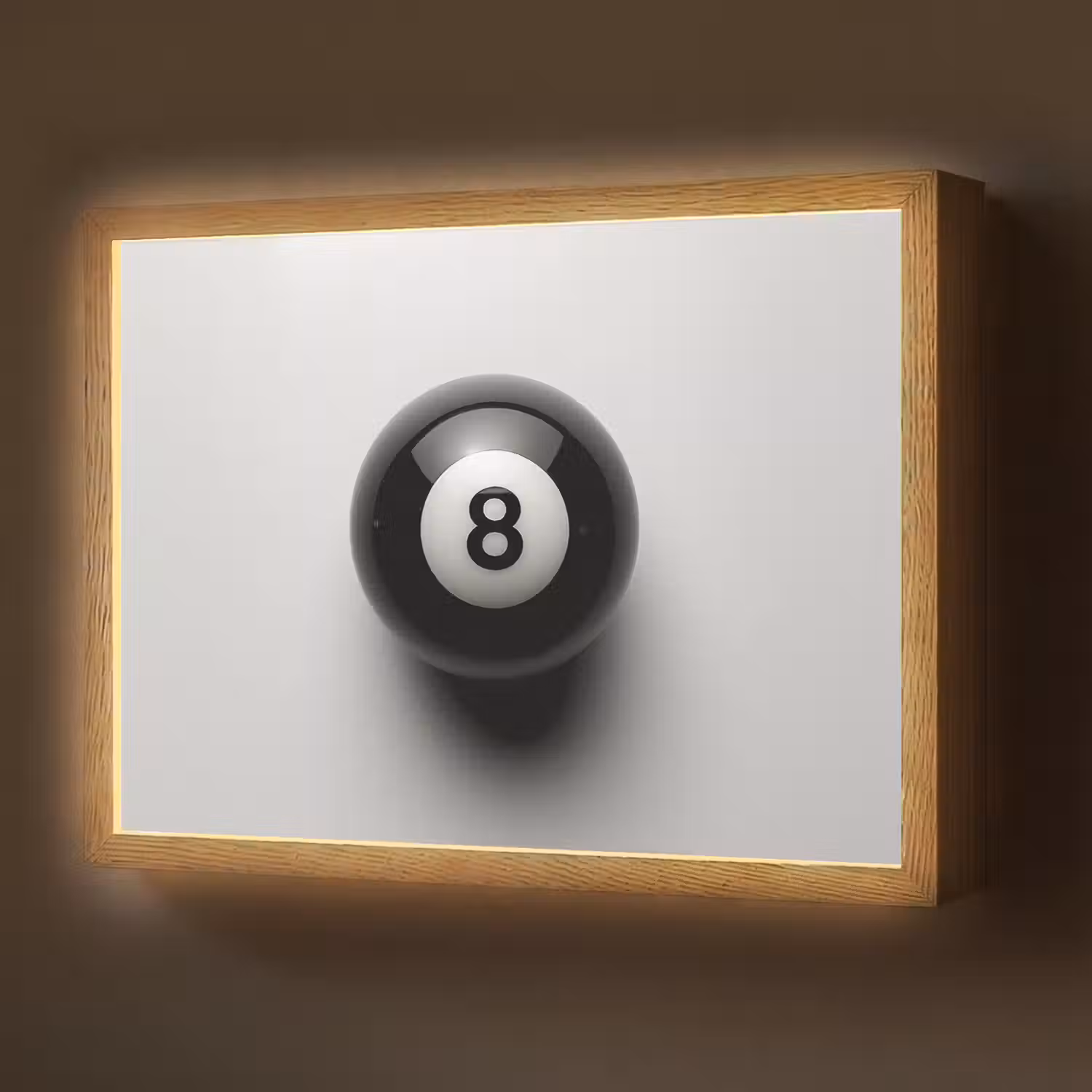 Biljartbal - Getal - Acht - Wit Light Box met batterij (Wandlamp) middel -z3d_website