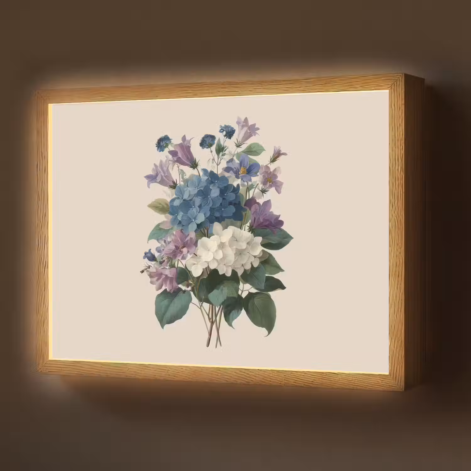 Bloemen - Gedetailleerd - Rust - Realistisch Light Box met batterij (Wandlamp) middel -z3d_website