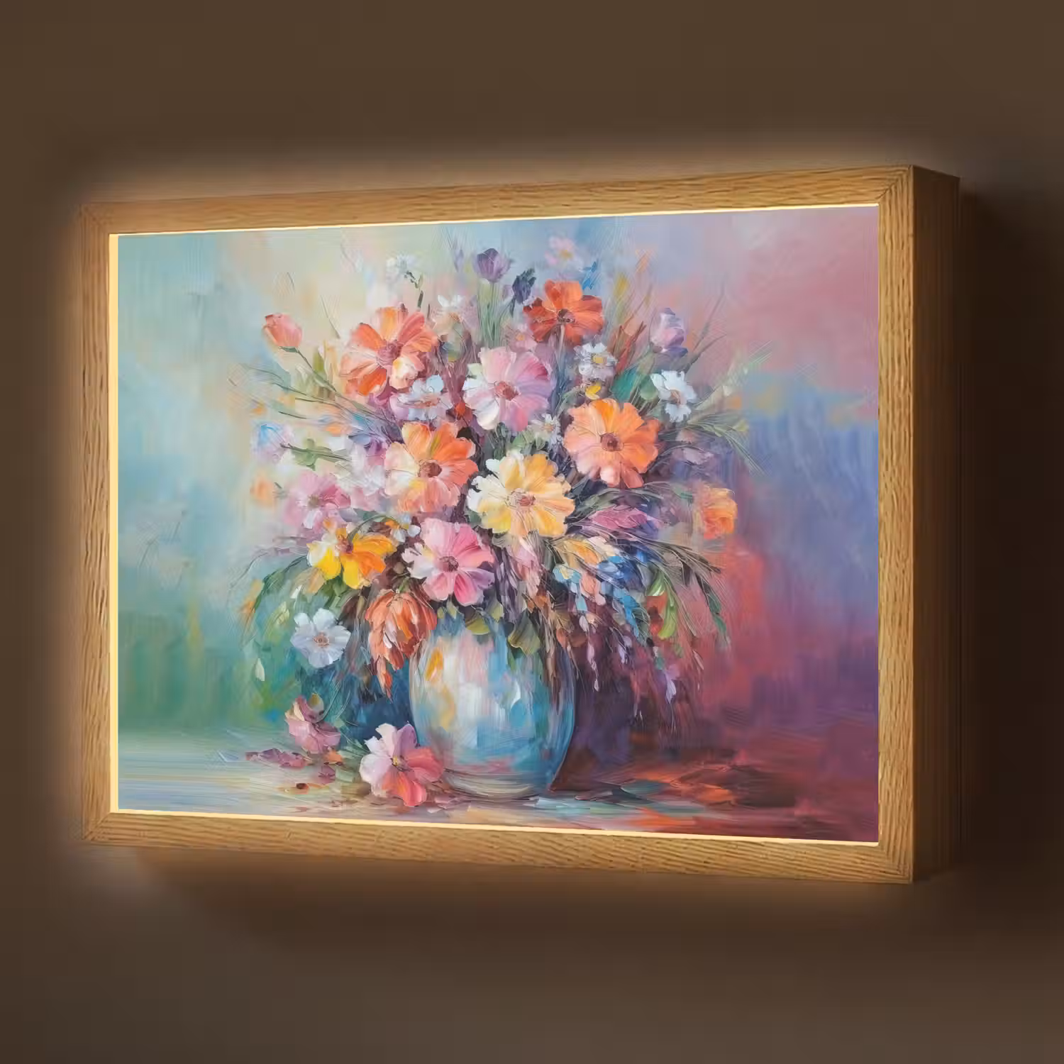 Bloemen - Kunst - Schilderij - Lente - Boeket Light Box met batterij (Wandlamp) middel -z3d_website