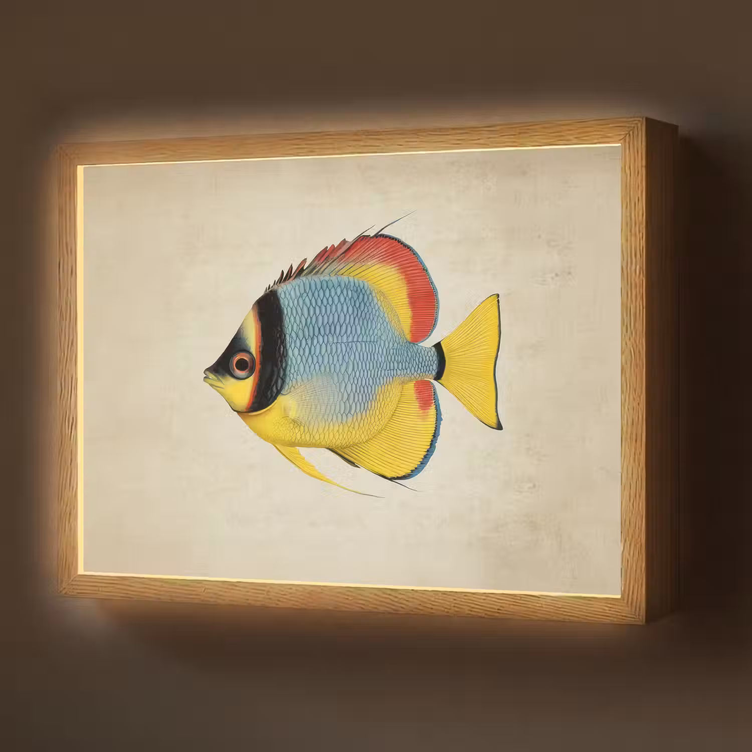 Kleurrijk - Vis - Schubben - Illustratie Light Box met batterij (Wandlamp) middel -z3d_website