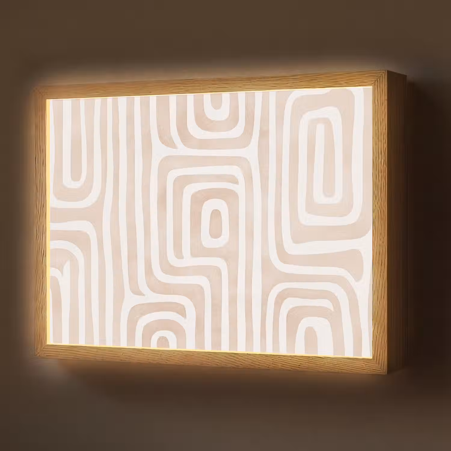 Decoratief - Labyrint - Beige Light Box met batterij (Wandlamp) middel -z3d_website