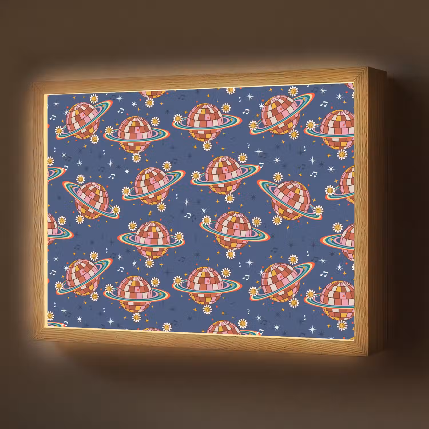 Disco - Blauw - Patroon Light Box met batterij (Wandlamp) middel 907 -z3d_website