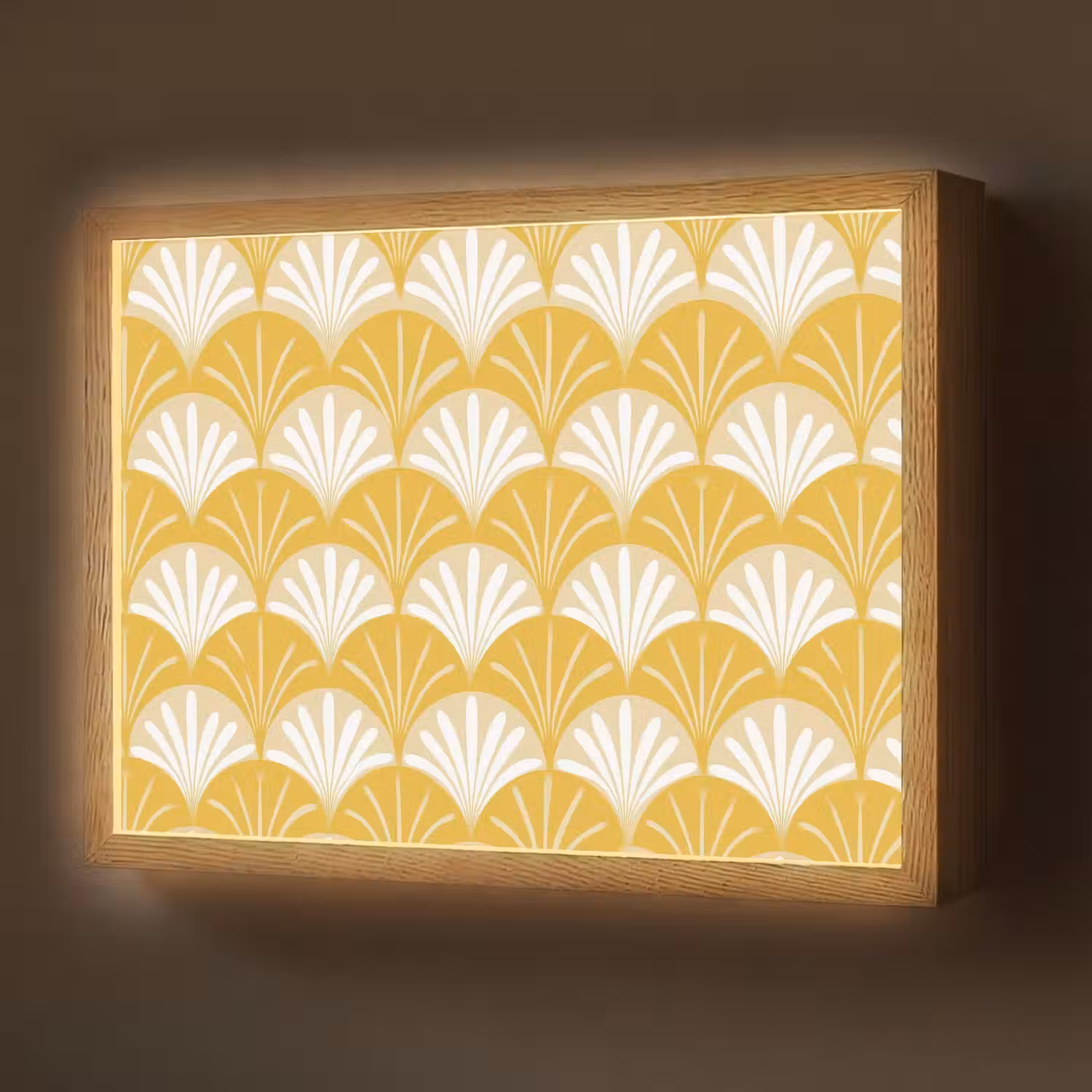 Waaier - Geel - Art Light Box met batterij (Wandlamp) middel 907 -z3d_website