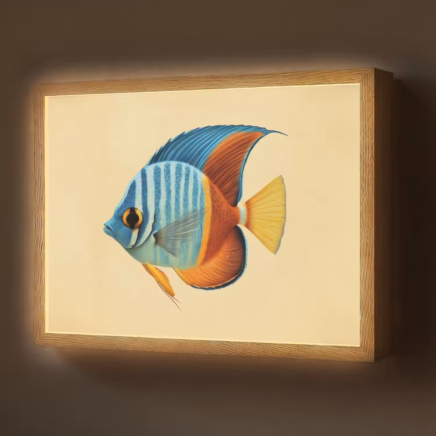 Vis - Vinnen - Blauw - Ogen Light Box met batterij (Wandlamp) middel -z3d_website