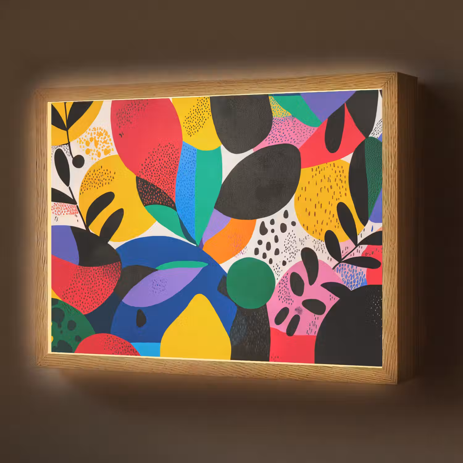 Vormen - Stippen - Kleurrijk Light Box met batterij (Wandlamp) middel -z3d_website