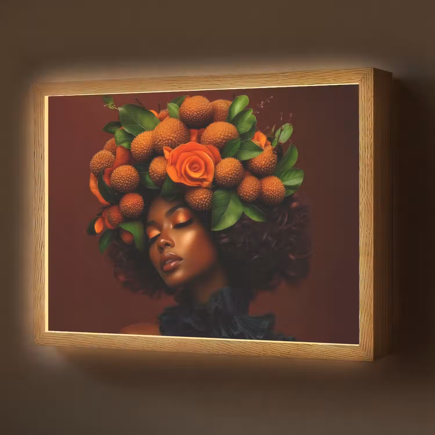 Vrouw - lychee - exotisch Light Box met batterij (Wandlamp) middel -z3d_website