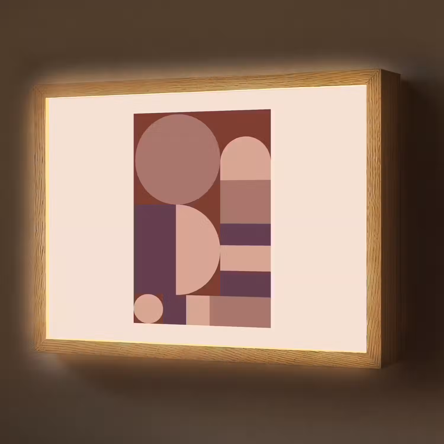 Geometrisch - Cirkels - Rood Light Box met batterij (Wandlamp) middel -z3d_website