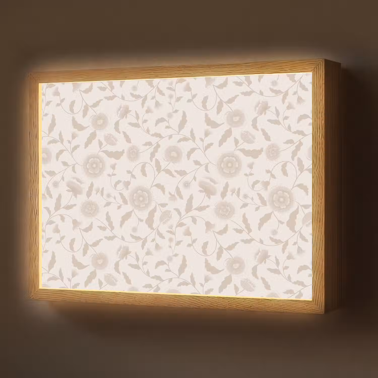 Sierlijk - Bloemen - Beige Light Box met batterij (Wandlamp) middel 907 -z3d_website