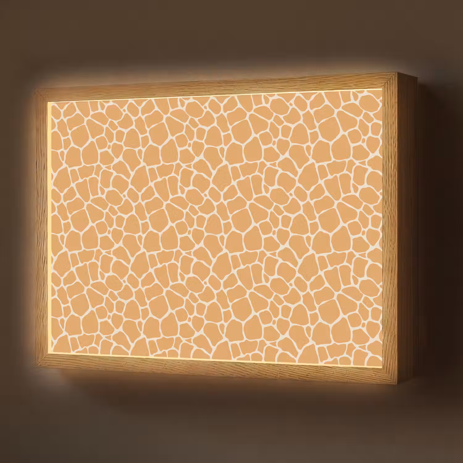 Giraf - Oranje - Patroon Light Box met batterij (Wandlamp) middel 907 -z3d_website