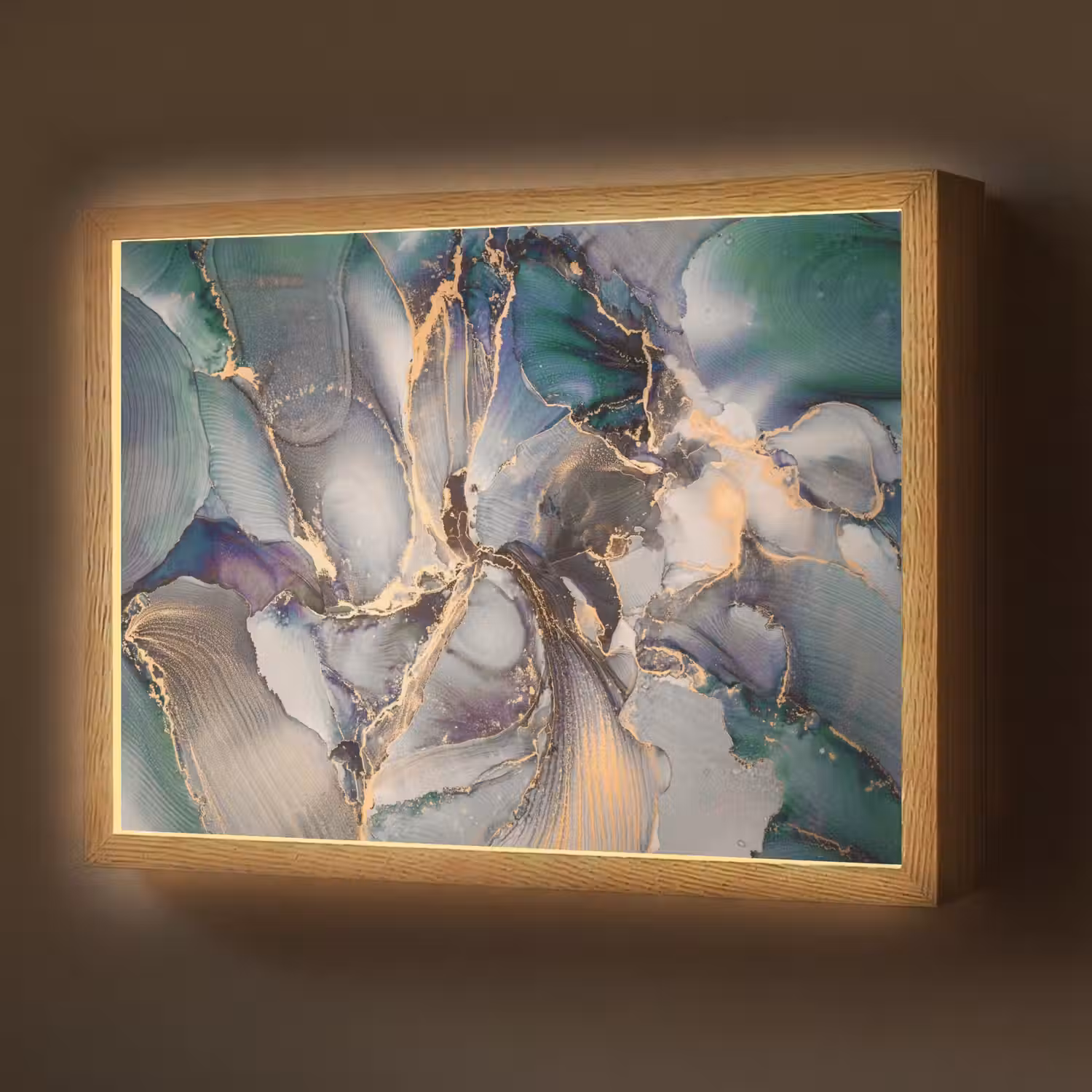 Goud - Blauw - Marmer Light Box met batterij (Wandlamp) middel -z3d_website