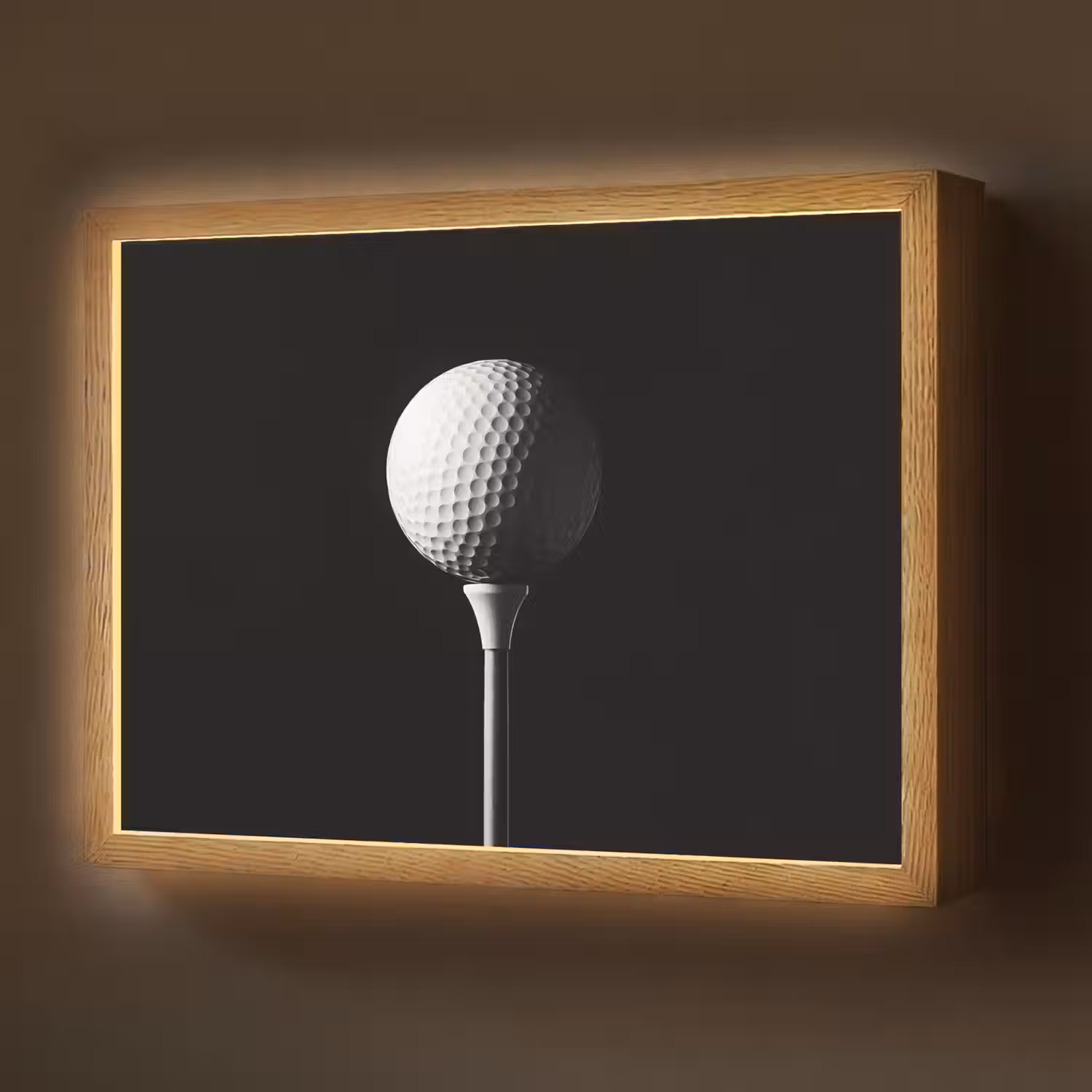 Golfbal - Minimalistisch - Wit Light Box met batterij (Wandlamp) middel -z3d_website