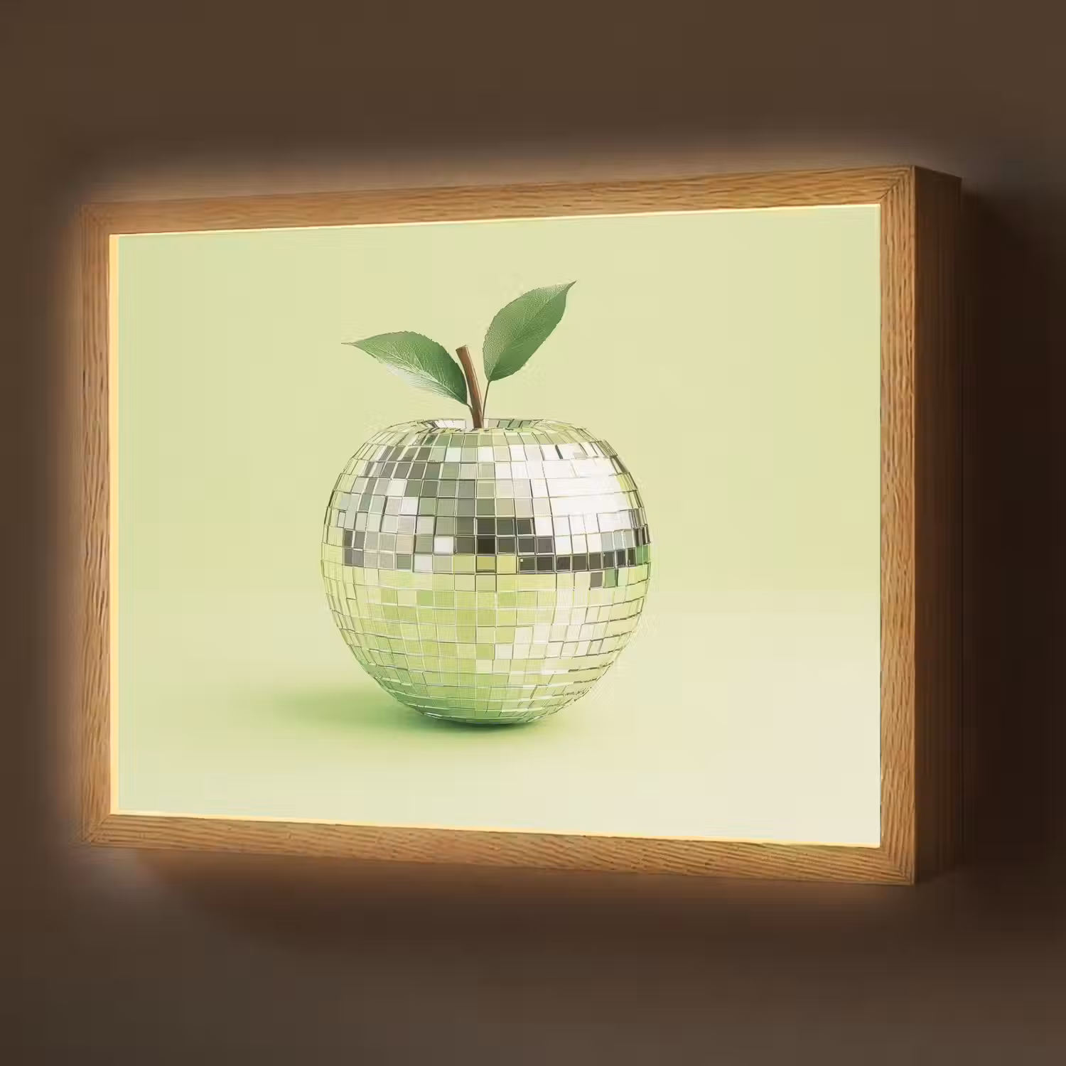 Groen - Disco - Decoratie - Appel Light Box met batterij (Wandlamp) middel -z3d_website