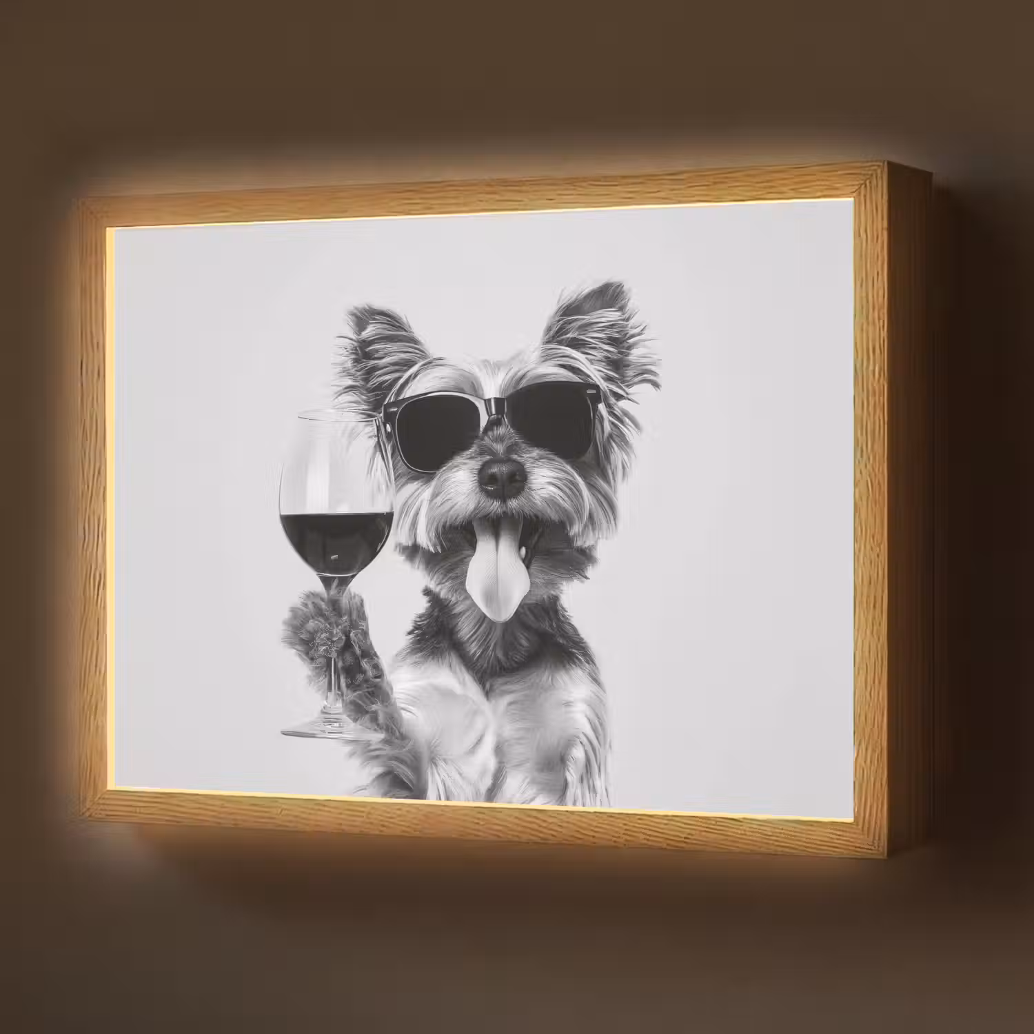 Hondje - Wijnglas - Zonnebril - Enthousiast Light Box met batterij (Wandlamp) middel -z3d_website