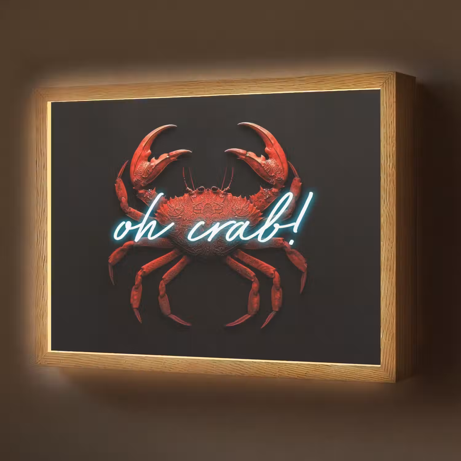 Krab - Rood - Neon - Quote Light Box met batterij (Wandlamp) middel -z3d_website