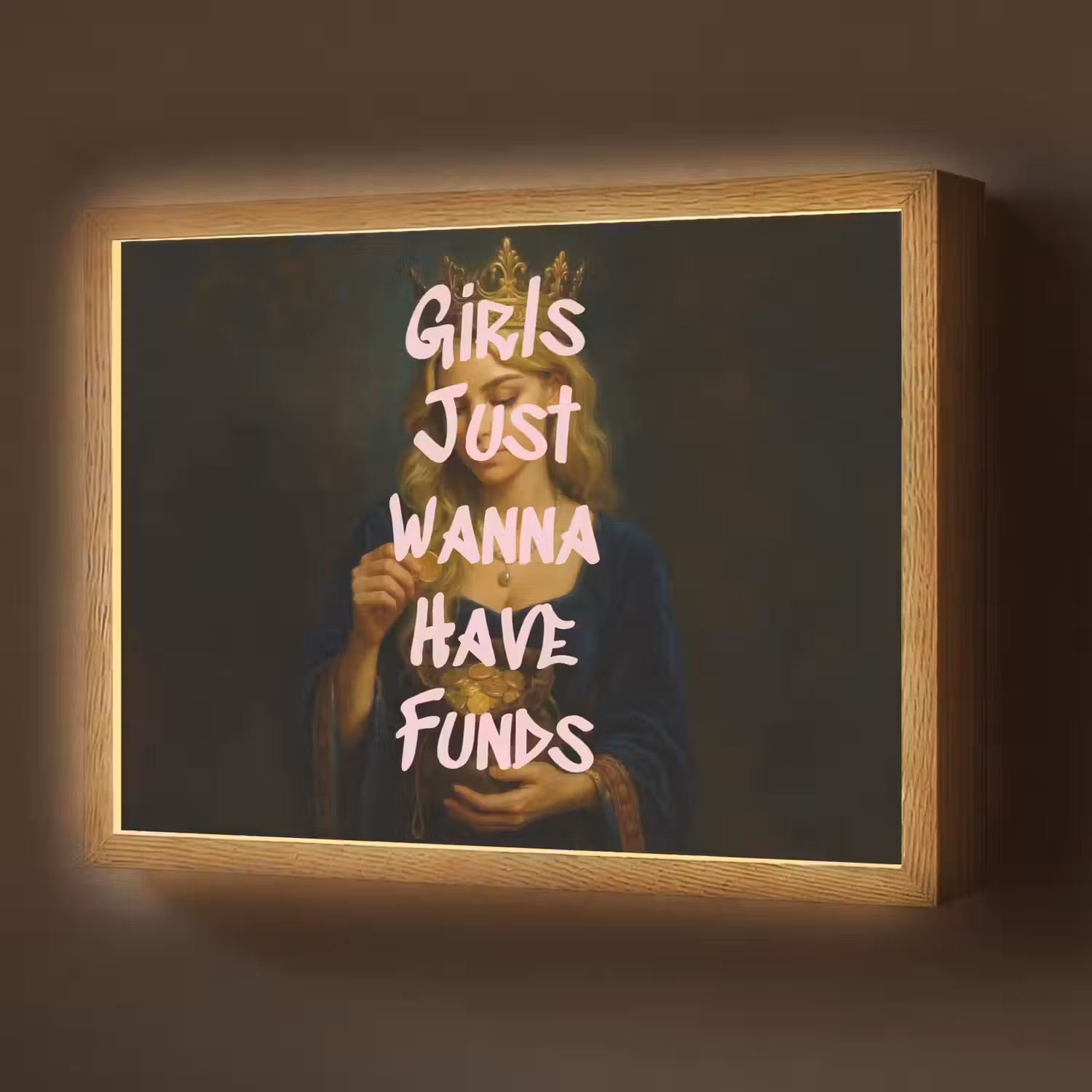 Kroon - Vrouw - Jurk - Opvallend Light Box met batterij (Wandlamp) middel -z3d_website