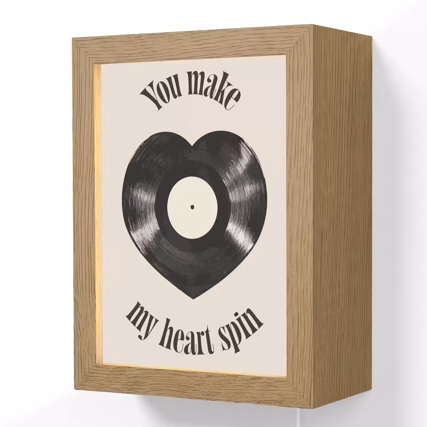Love - Muziek - Quote Light Box met kabel (Wandlamp) klein -3d