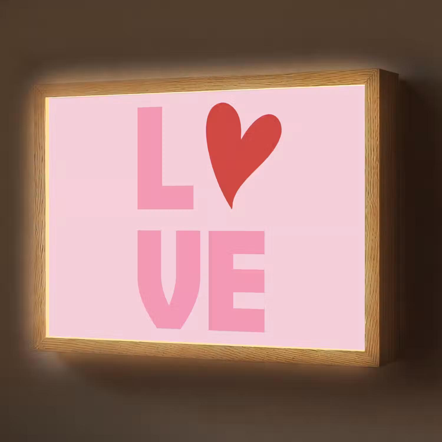 Love - Roze - Hart - Valentijn Light Box met batterij (Wandlamp) middel -z3d_website